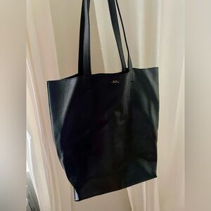 A.P.C. Black “Maiko” Leather Tote Bag